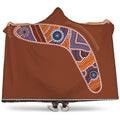Aboriginal Dot Boomerang Print Hooded Blanket