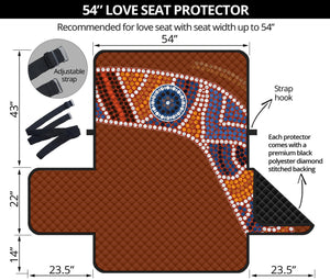 Aboriginal Dot Boomerang Print Loveseat Protector