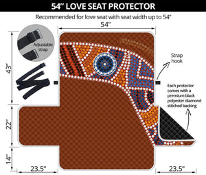 Aboriginal Dot Boomerang Print Loveseat Protector