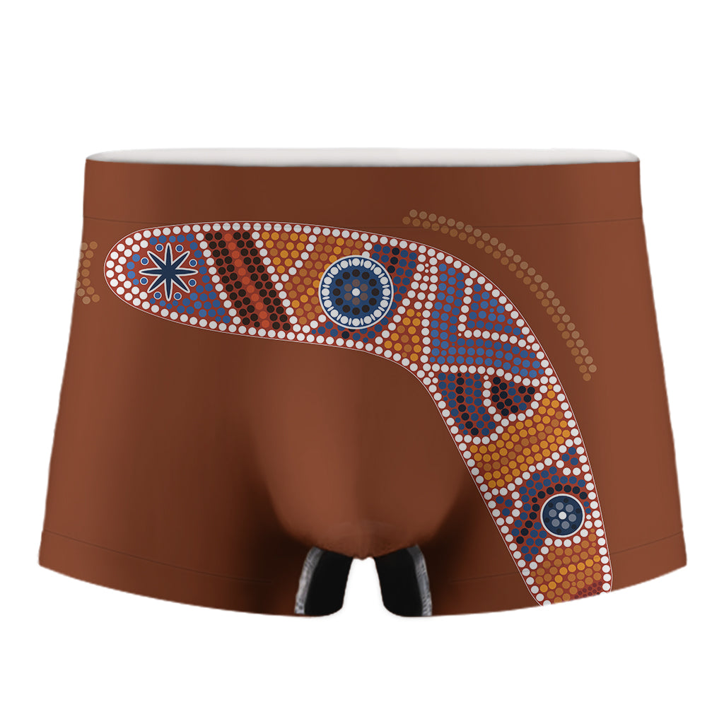 Aboriginal Dot Boomerang Print Men's Boxer Briefs