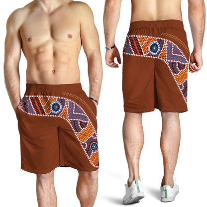 Aboriginal Dot Boomerang Print Men's Shorts