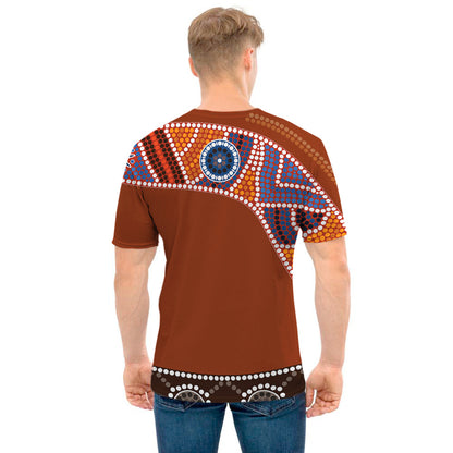 Aboriginal Dot Boomerang Print Men's T-Shirt