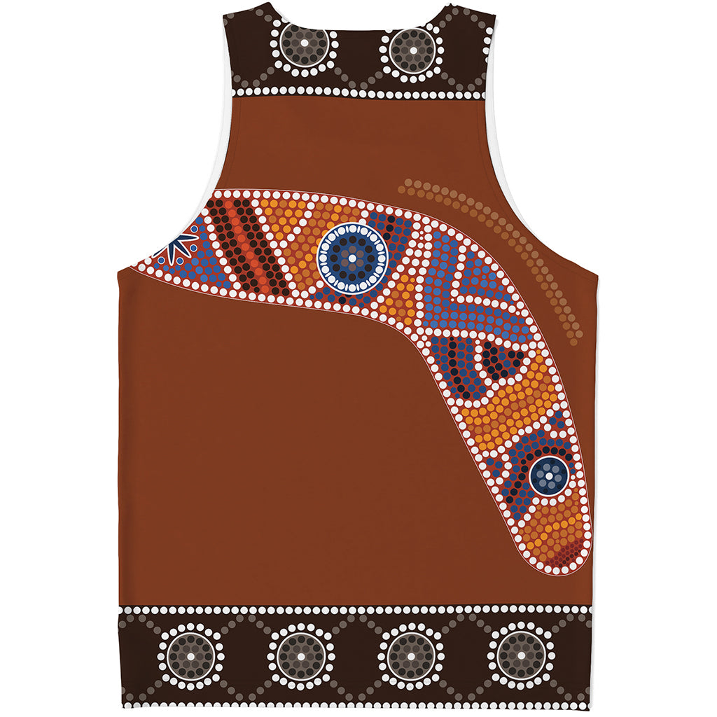 Aboriginal Dot Boomerang Print Men's Tank Top