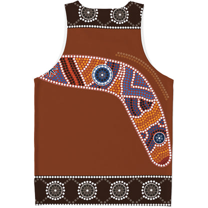 Aboriginal Dot Boomerang Print Men's Tank Top