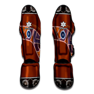 Aboriginal Dot Boomerang Print Muay Thai Shin Guard