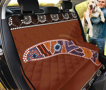 Aboriginal Dot Boomerang Print Pet Car Back Seat Cover