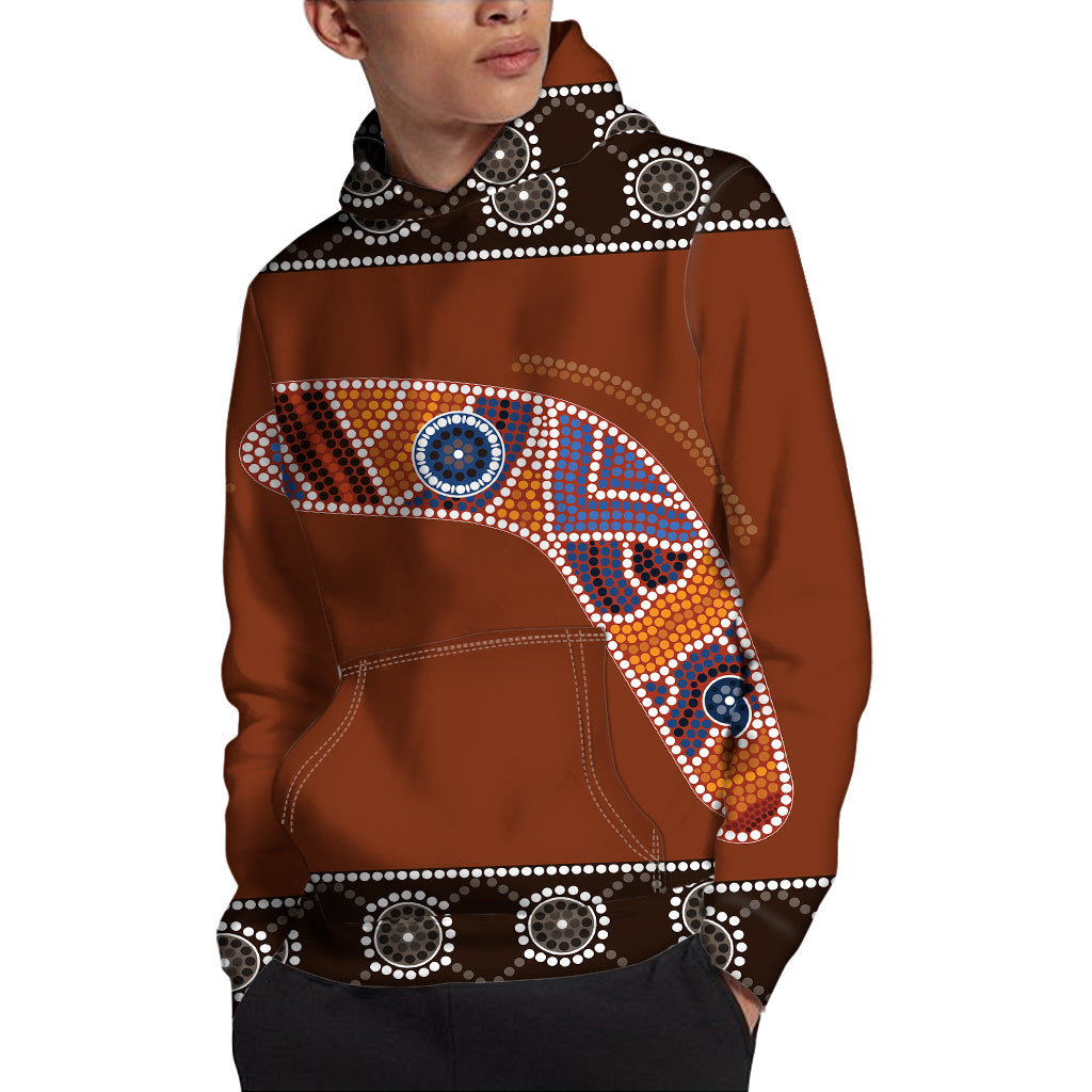 Aboriginal Dot Boomerang Print Pullover Hoodie