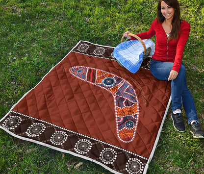 Aboriginal Dot Boomerang Print Quilt