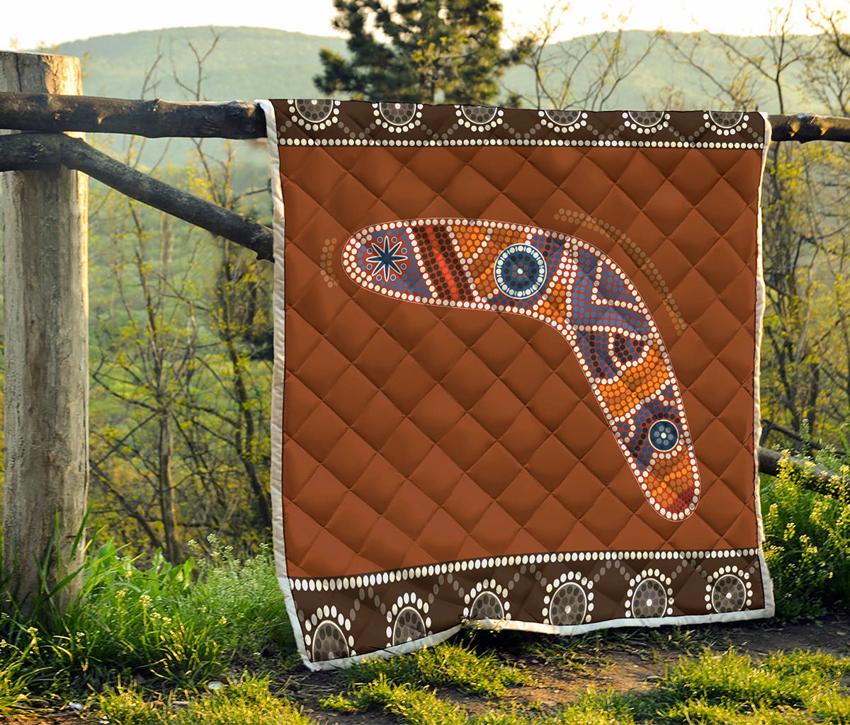 Aboriginal Dot Boomerang Print Quilt