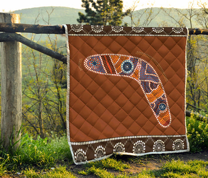 Aboriginal Dot Boomerang Print Quilt