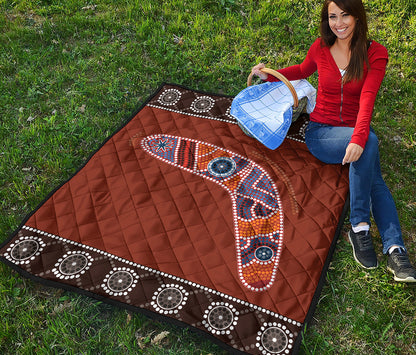 Aboriginal Dot Boomerang Print Quilt