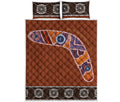 Aboriginal Dot Boomerang Print Quilt Bed Set
