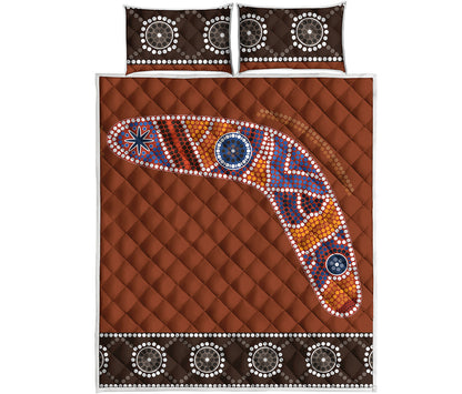 Aboriginal Dot Boomerang Print Quilt Bed Set