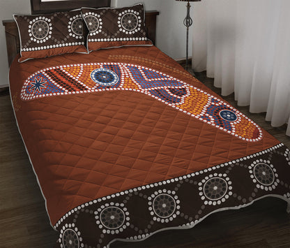 Aboriginal Dot Boomerang Print Quilt Bed Set