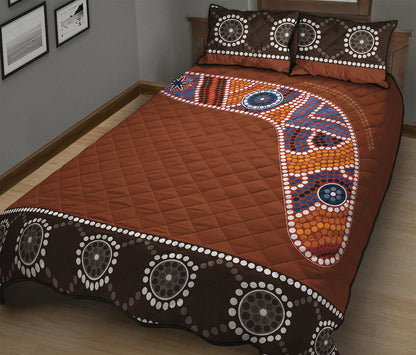 Aboriginal Dot Boomerang Print Quilt Bed Set