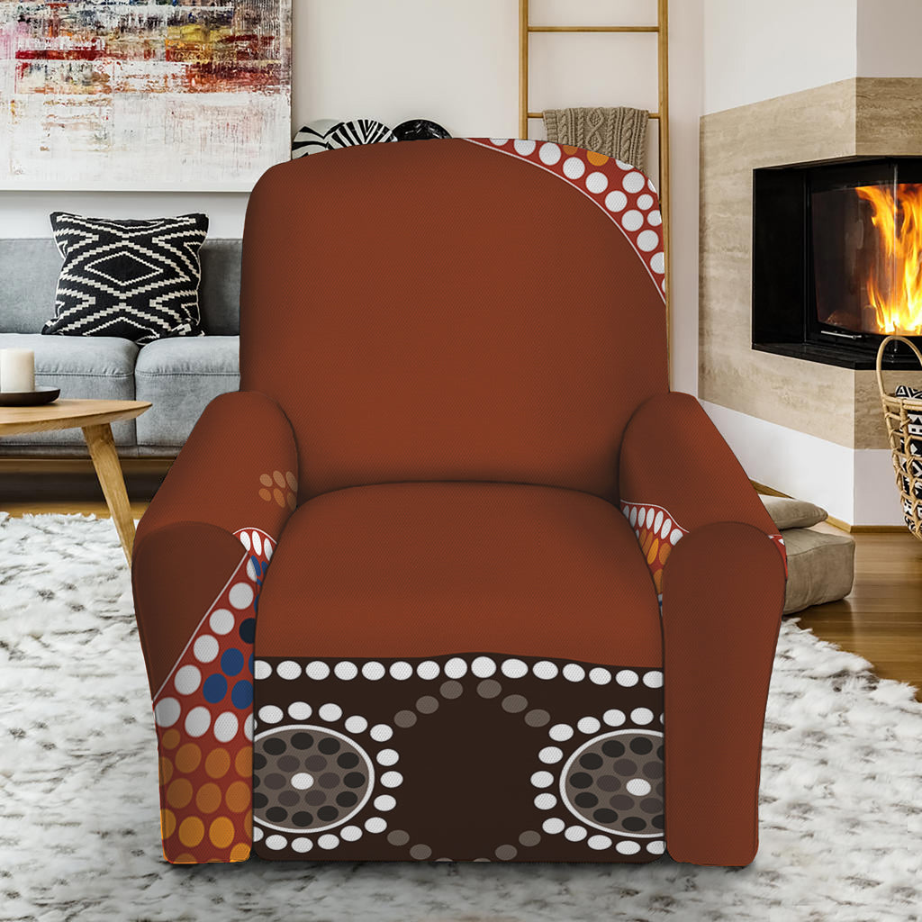 Aboriginal Dot Boomerang Print Recliner Slipcover