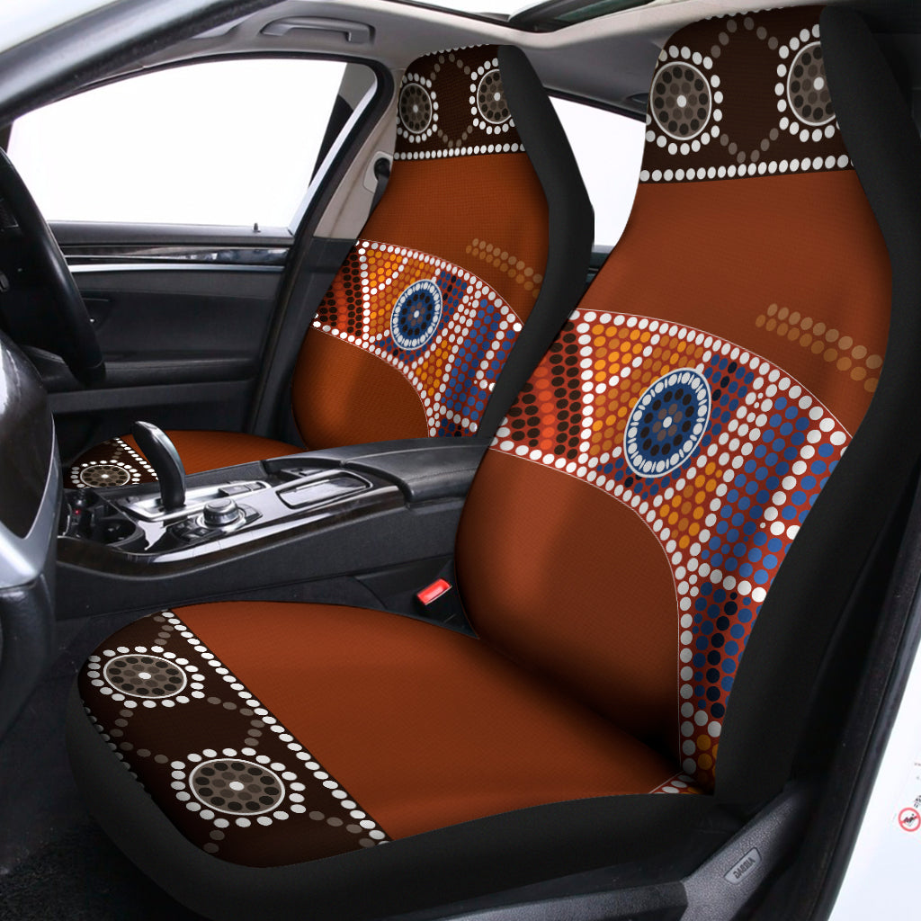 Aboriginal Dot Boomerang Print Universal Fit Car Seat Covers