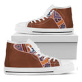 Aboriginal Dot Boomerang Print White High Top Sneakers