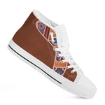 Aboriginal Dot Boomerang Print White High Top Shoes
