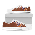 Aboriginal Dot Boomerang Print White Low Top Sneakers