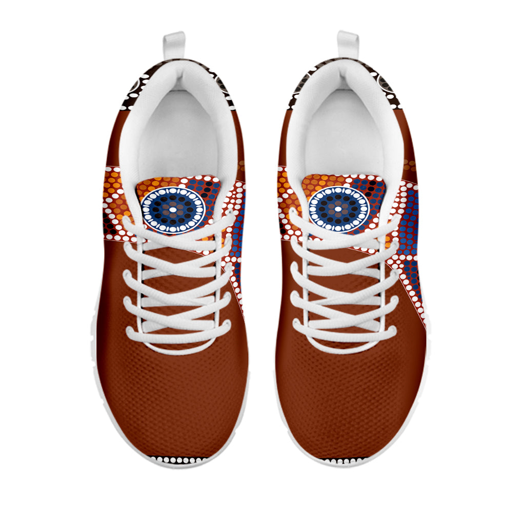 Aboriginal Dot Boomerang Print White Sneakers