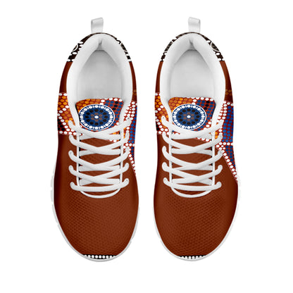 Aboriginal Dot Boomerang Print White Sneakers