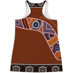Aboriginal Dot Boomerang Print Women's Racerback Tank Top
