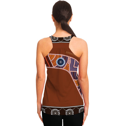 Aboriginal Dot Boomerang Print Women's Racerback Tank Top