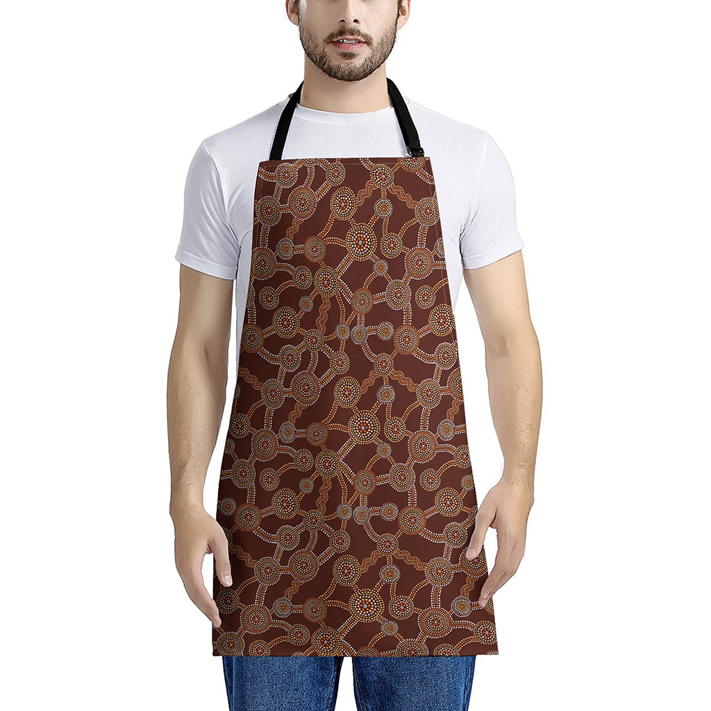 Aboriginal Indigenous Dot Pattern Print Apron