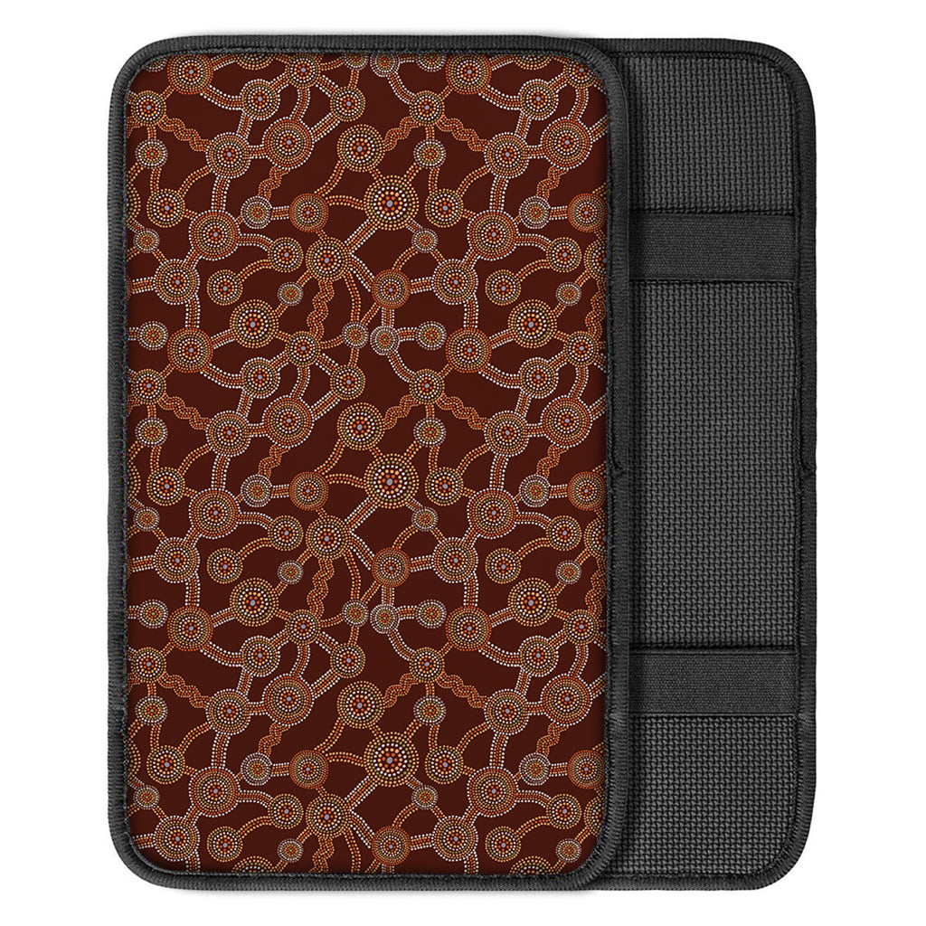 Aboriginal Indigenous Dot Pattern Print Car Center Console Cover