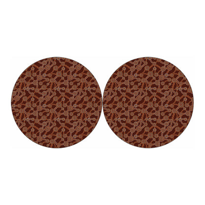 Aboriginal Indigenous Dot Pattern Print Car Coasters