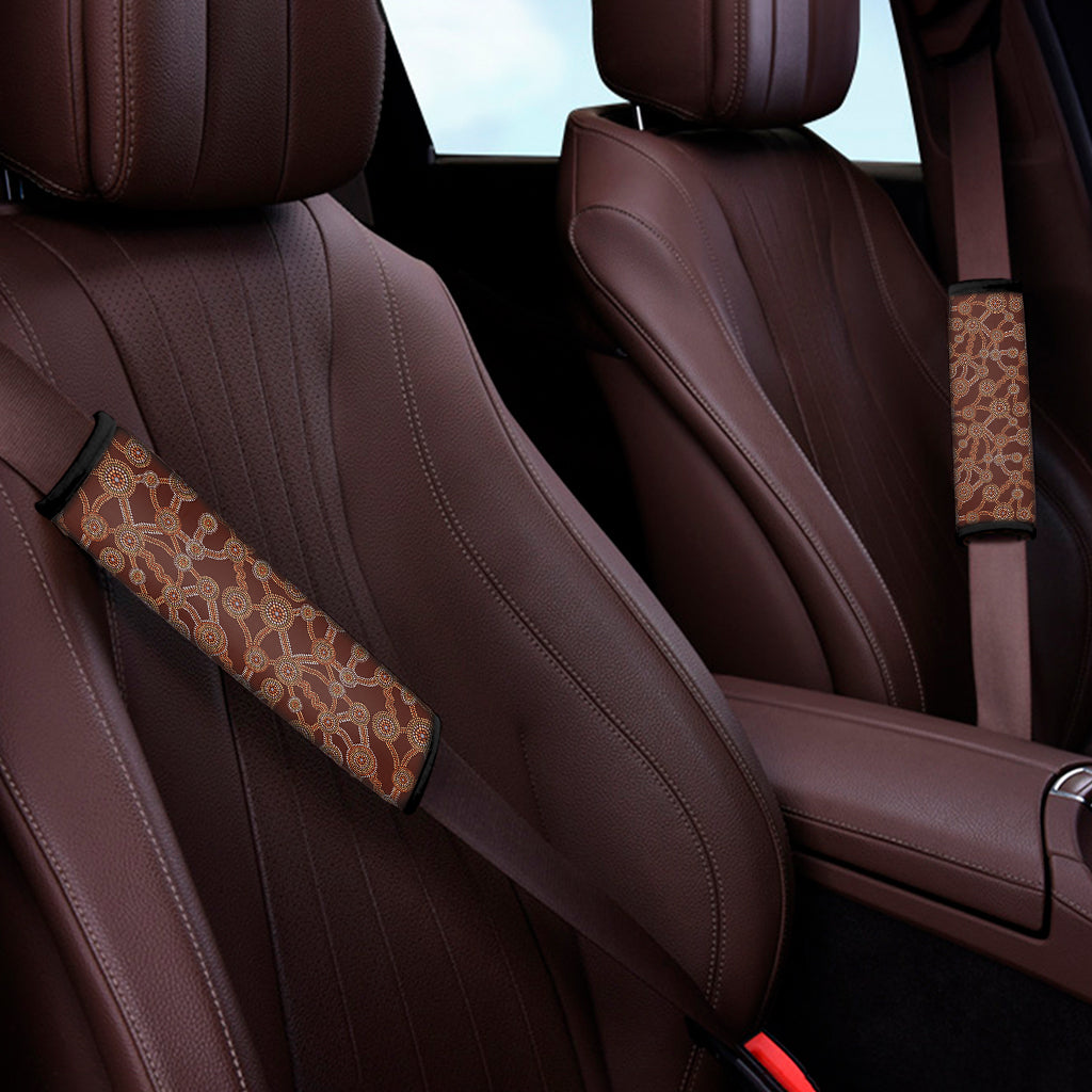 Aboriginal Indigenous Dot Pattern Print Car Seat Belt Covers