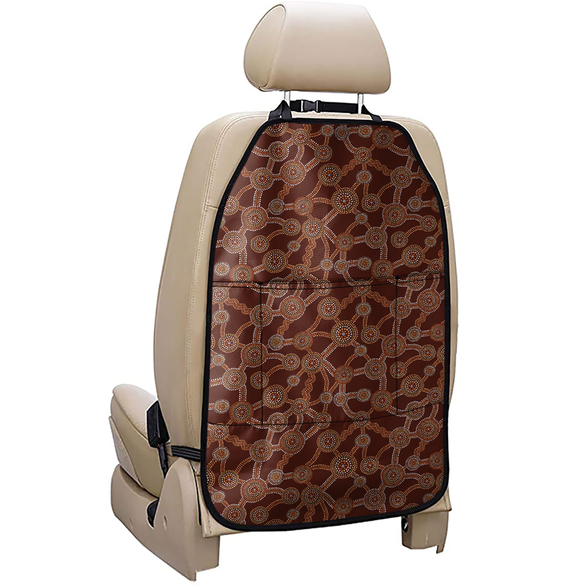 Aboriginal Indigenous Dot Pattern Print Car Seat Organizers