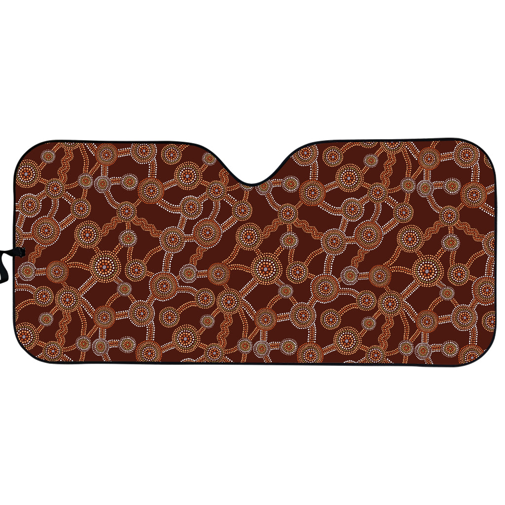 Aboriginal Indigenous Dot Pattern Print Car Sun Shade