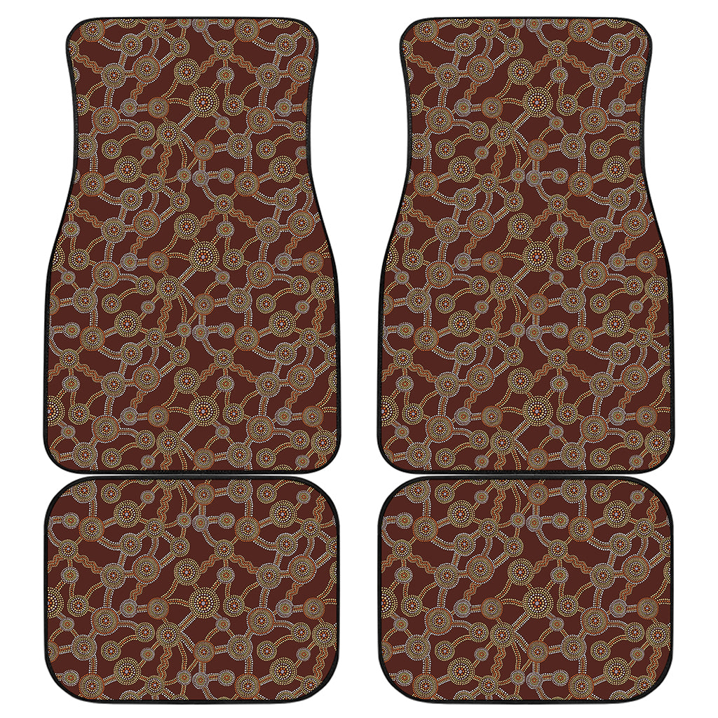 Aboriginal Indigenous Dot Pattern Print Front and Back Car Floor Mats