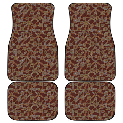 Aboriginal Indigenous Dot Pattern Print Front and Back Car Floor Mats