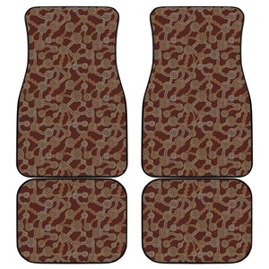 Aboriginal Indigenous Dot Pattern Print Front and Back Car Floor Mats