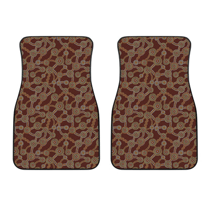Aboriginal Indigenous Dot Pattern Print Front Car Floor Mats
