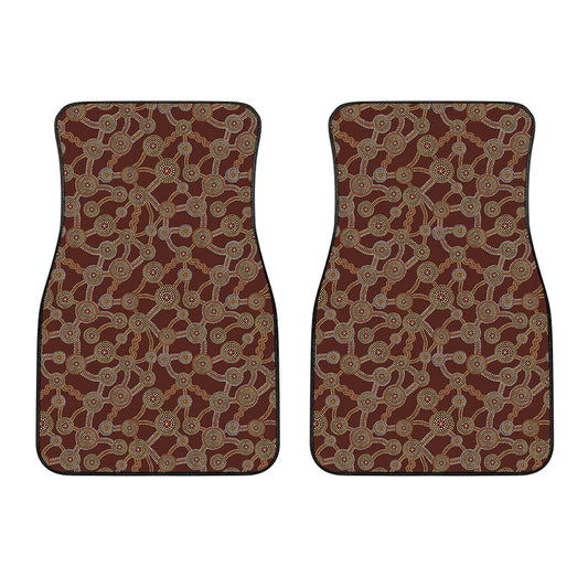 Aboriginal Indigenous Dot Pattern Print Front Car Floor Mats