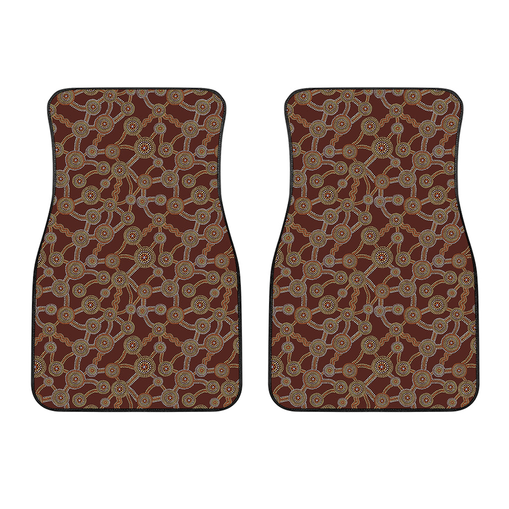 Aboriginal Indigenous Dot Pattern Print Front Car Floor Mats