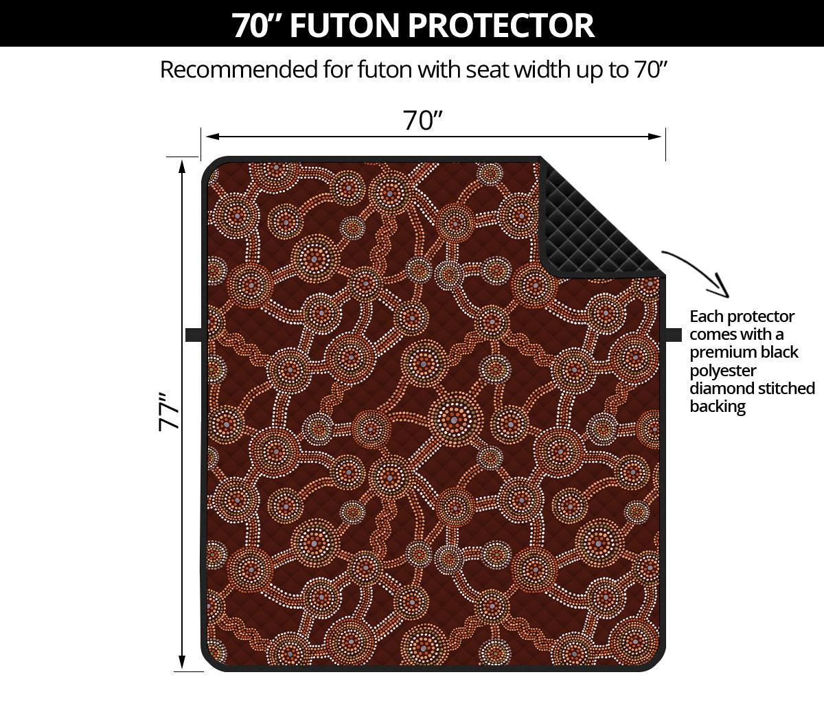 Aboriginal Indigenous Dot Pattern Print Futon Protector