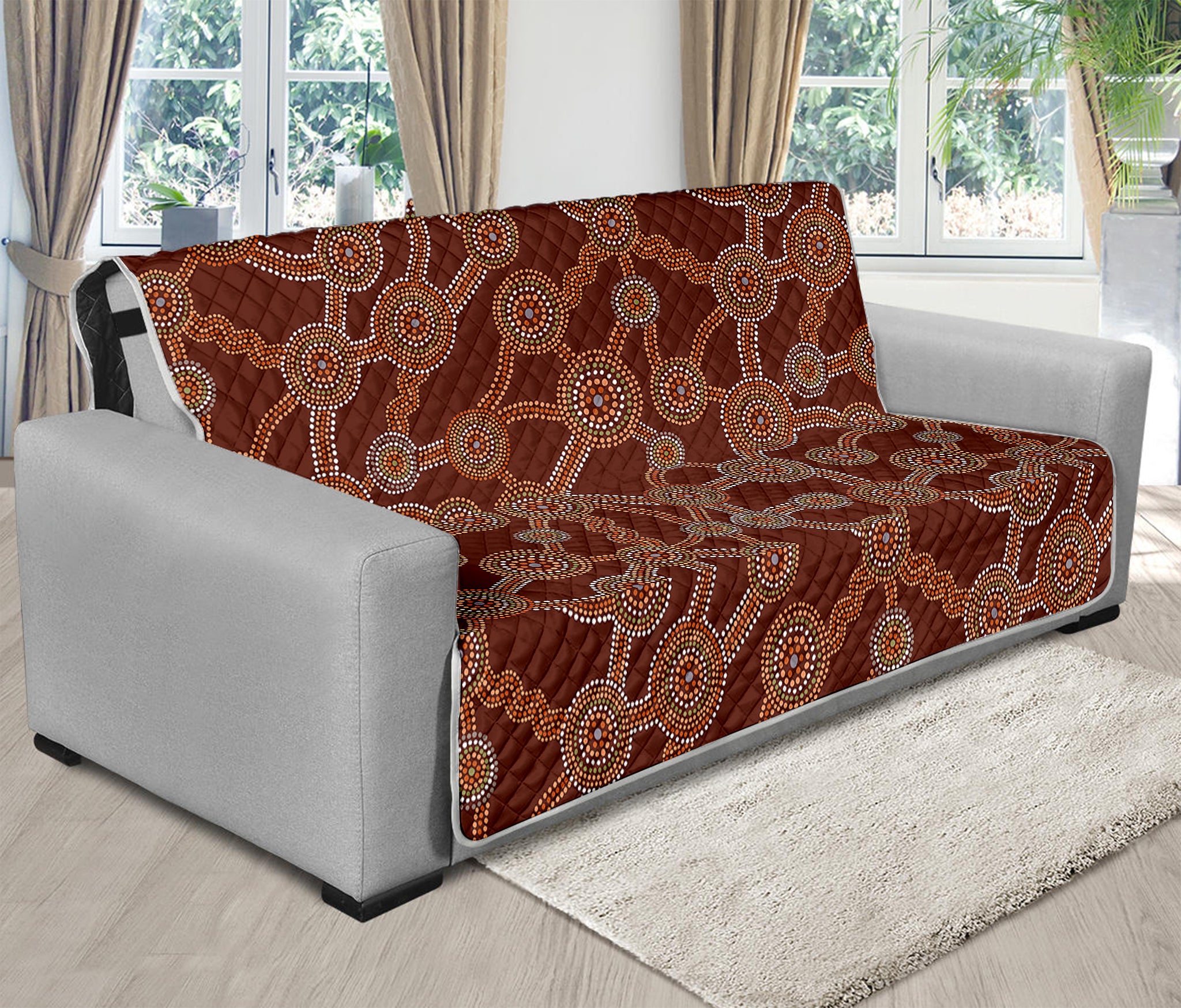 Aboriginal Indigenous Dot Pattern Print Futon Protector