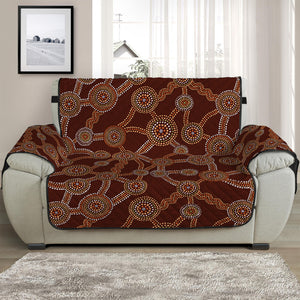 Aboriginal Indigenous Dot Pattern Print Half Sofa Protector