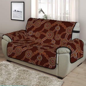 Aboriginal Indigenous Dot Pattern Print Half Sofa Protector