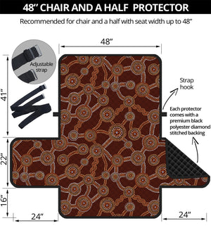 Aboriginal Indigenous Dot Pattern Print Half Sofa Protector