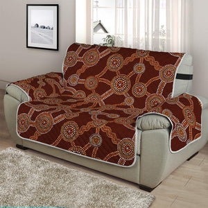 Aboriginal Indigenous Dot Pattern Print Half Sofa Protector