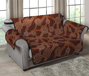 Aboriginal Indigenous Dot Pattern Print Loveseat Protector