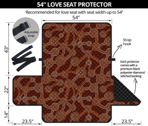 Aboriginal Indigenous Dot Pattern Print Loveseat Protector