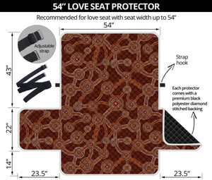 Aboriginal Indigenous Dot Pattern Print Loveseat Protector