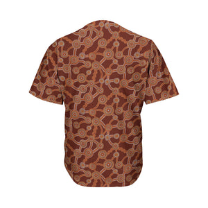 Aboriginal Indigenous Dot Pattern Print Men's Baseball Jersey